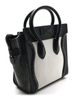 Polka Dot Snakeskin Smooth Calfskin Micro Luggage Black White