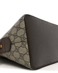 GG Supreme Monogram Web Medium Ophidia Top Handle Dome Bag Brown