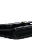 Caviar Quilted Striated CC Wallet On Chain WOC Black