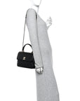 Lambskin Quilted Small Trendy CC Dual Handle Flap Bag Black