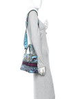 Canvas Toile de Jouy Voyage Embroidered Medium Lady D-Lite Celestial Blue