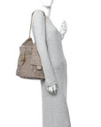 Suede Quilted Medium CHNL 25 Handbag Grey