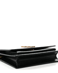 Coated Bark Calfskin Sunset Chain Wallet Black
