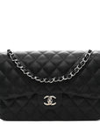 Caviar Quilted Jumbo Double Flap Black