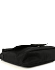 Econyl Nylon Cuoio Romano Monochrome Medium Baguette Messenger Bag Black