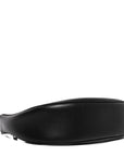Calfskin Ava Logo Shoulder Bag Black