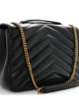 Lambskin Quilted Monogram Large Loulou Black