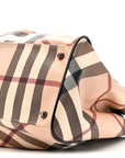 Patent Trim Supernova Check Medium Melbury Tote Black