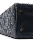 Lambskin Cannage Medium Lady D1OR Navy Blue