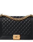 Lambskin Quilted New Medium Boy Flap Black
