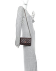 Shiny Caviar Quilted Strass Wallet On Chain WOC Bordeaux