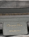 Grained Calfskin Saddle Bag Grey Stone