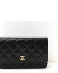 Caviar Quilted CC Turnlock Wallet On Chain WOC Black