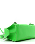Grained Calfskin Neo Classic Silver Hardware Nano City Crossbody Fluo Green