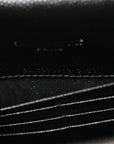Grain De Poudre Matelasse Chevron Monogram Envelope Chain Wallet Black