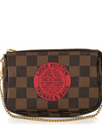 Damier Ebene Complice Trunks and Bags Mini Pochette Accessories Red