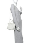 Calfskin Cuir Small Triomphe Cabas Drawstring White