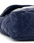 Goatskin Quilted Maxi CHNL 19 Flap Dark Blue