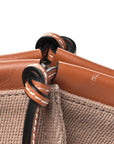Canvas Calfskin Cushion Tote Taupe
