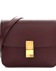 Box Calfskin Teen Classic Box Flap Bag Burgundy