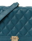 Caviar Quilted Boy Wallet On Chain WOC Blue