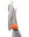 Alligator Mini Rectangular Flap Orange