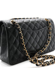 Caviar Quilted Medium Double Flap Black