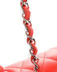 Lambskin Quilted Mini Rectangular Flap Red