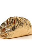 Metallic Crinkled Lambskin The Pouch Oversized Clutch Oro