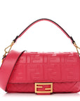 Nappa FF 1974 Embossed Baguette Rosa Fluo