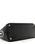 Saffiano Lux Medium Galleria Double Zip Tote Black