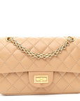 Aged Calfskin Quilted 2.55 Reissue Mini Flap Beige