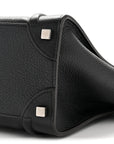 Drummed Calfskin Micro Luggage Black