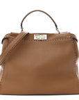 Cuoio Romano Selleria Bi-Color Large Peekaboo Iconic Satchel Mou Deserto