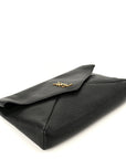 Grained Lambskin Cassandre Envelope Pouch Black