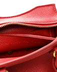 Grained Calfskin Neo Classic Gold Hardware Nano City Crossbody Medium Red