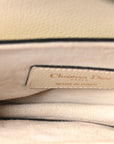 Grained Calfskin Mini Saddle Bag White