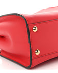 Vitello Seta Canvas FF Embroidered Peekaboo Iconic Satchel Rosso Cardinale Multicolor