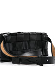Paper Calfskin Intrecciato Stretch Cassette Black