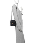 Lambskin Quilted Square Front Pocket Clutch With Chain Black