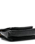 Crinkled Lambskin Matelasse Monogram Baby Niki Chain Satchel Black
