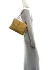 Suede Y Quilted Monogram Medium Loulou Chain Satchel Chartreuse