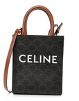 Triomphe Canvas Calfskin Mini Vertical Cabas Tan