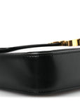 Shiny Calfskin Triomphe Shoulder Bag Black