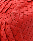 Nappa Intrecciato Ruffle Tote Red