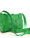 Paper Calfskin Maxi Intreccio Cassette Crossbody Bag Parakeet