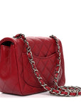 Caviar Quilted Mini Square Flap Red