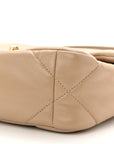 Lambskin Quilted Medium CHNL 19 Flap Dark Beige