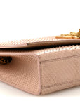 Snakeskin Medium Classic Monogram Kate Tassel Satchel Beige