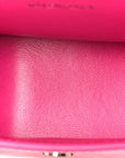 Shiny Box Calfskin Hourglass Top Handle Bag XS Acid Fuchsia